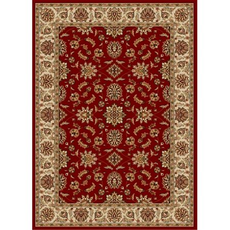 RADICI 1592-1035-RED Como Rectangular Red Traditional Italy Area Rug- 5 ft. 3 in. W x 5 ft. 3 in. H 1592/1035/RED